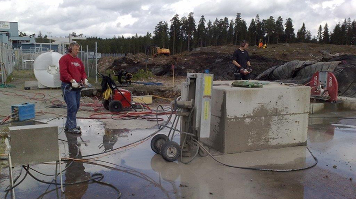 diamanten_vajersagning Diamanten Håltagning AB utför uppdrag inom vajersågning