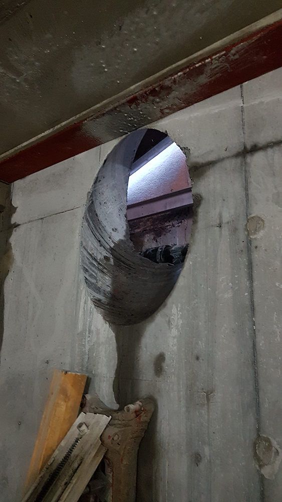 20181204_145251 Gradborrning för rökgaskanal på Scandic city i Norrköping