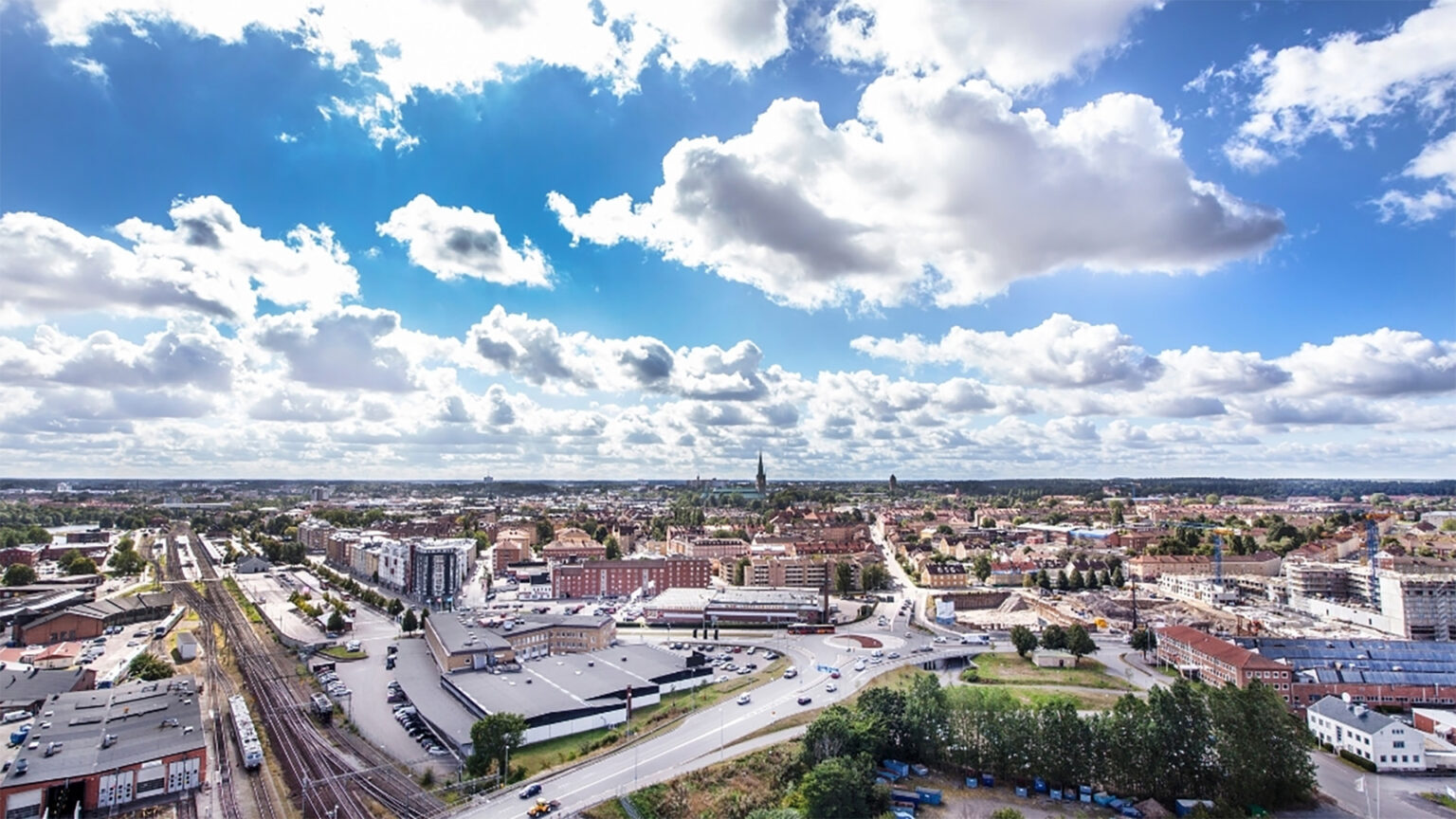 Infrastruktur i Linköping sett från ovan.