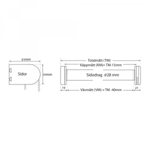 Rullegardin dimensioner